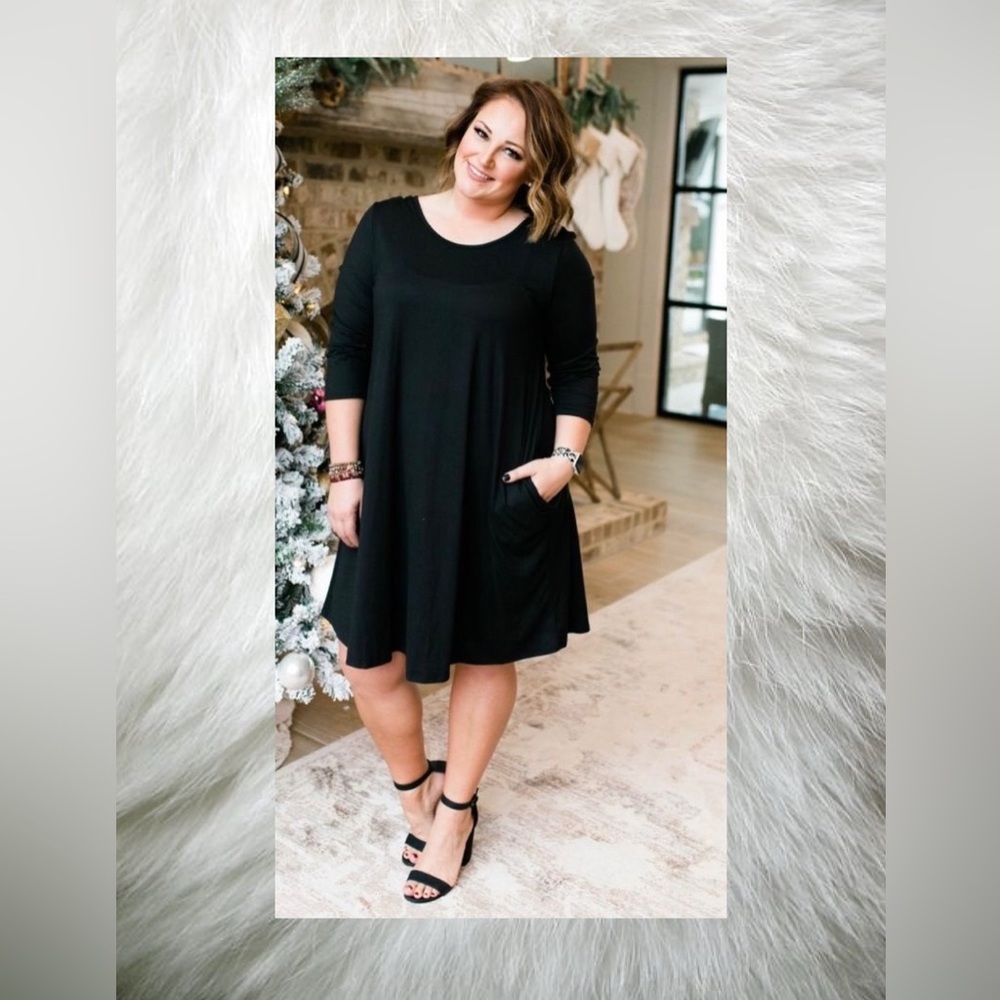 Elegant Black Jules and James Cross Back Tunic Top/Dress
